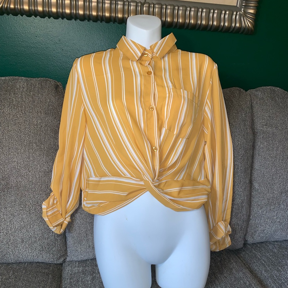 Yellow cropped top